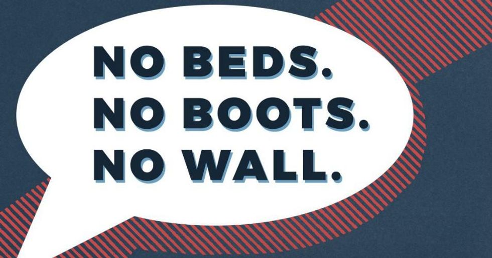 Immigrant rights advocates on Thursday spoke out against the pending border deal that includes concessions to President Donald Trump's anti-immigrant agenda. (Photo: Indivisible/Twitter)