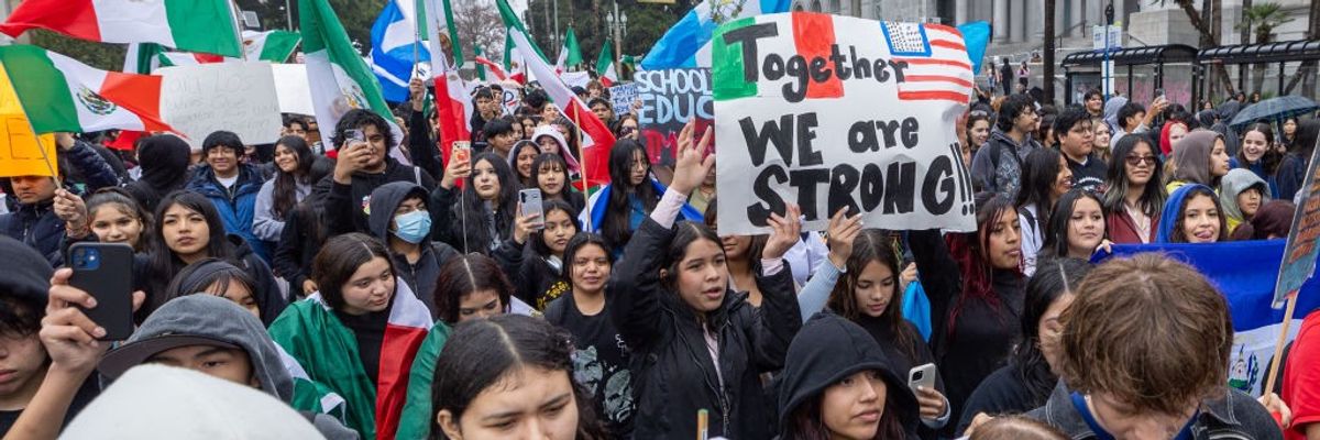 Immigrant rights protesters in LA