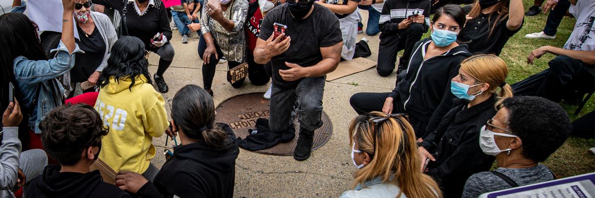 In response to the police killing of George Floyd in Minneapolis, protesters in Freeport, New York march against police brutality, racism, and inequality on June 2, 2020. (Photo: J. Conrad Williams, Jr./Newsday RM via Getty Images)