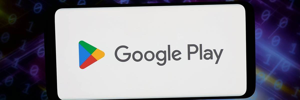 In this photo illustration, the app platform Google Play is seen