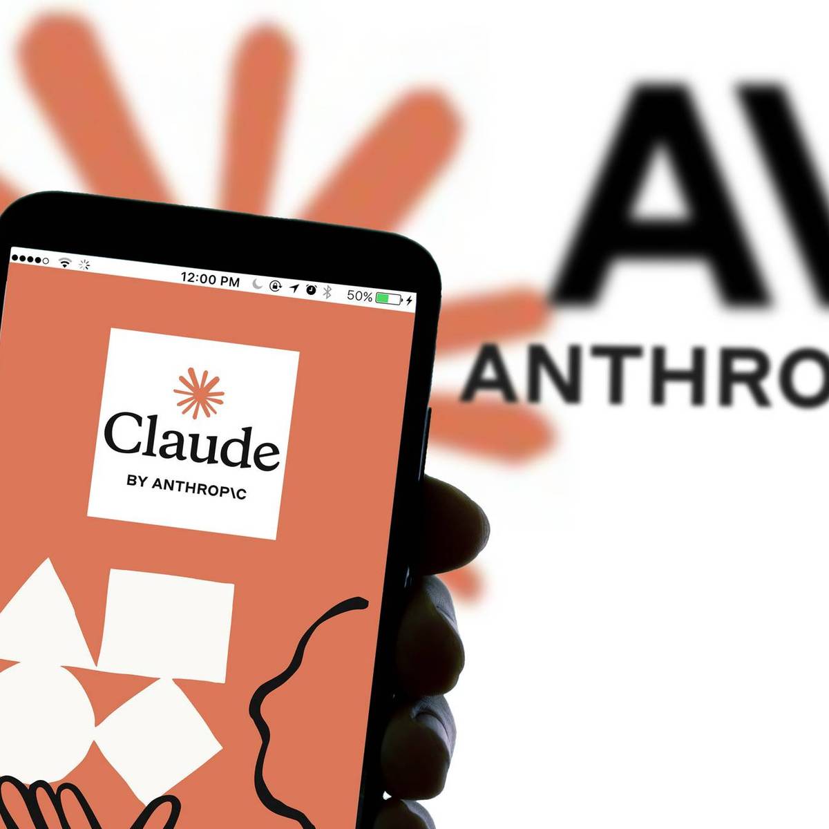 In this photo illustration, the logo of Anthropic's AI