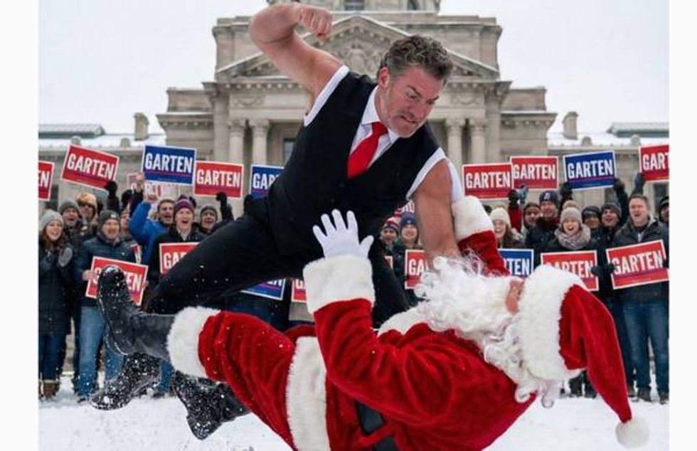Indiana GOP thug Chris Garten beats up Santa Claus - and boasts about it - because ...bureaucrats