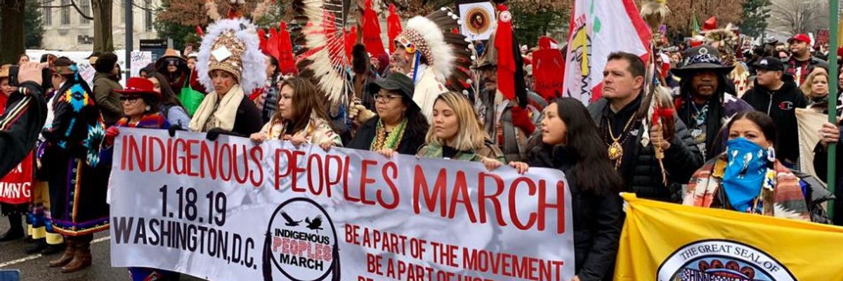 'If the Water Is Rising, Then So Must We': Indigenous Peoples March in Washington Against Global Injustice
