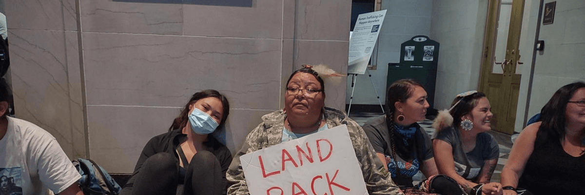 Indigenous protesters occupied the Bureau of Indian Affairs.