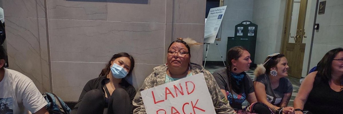 Indigenous protesters occupied the Bureau of Indian Affairs.