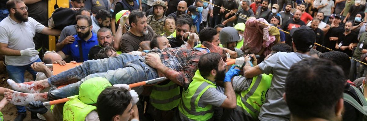 Injured man in Lebanon