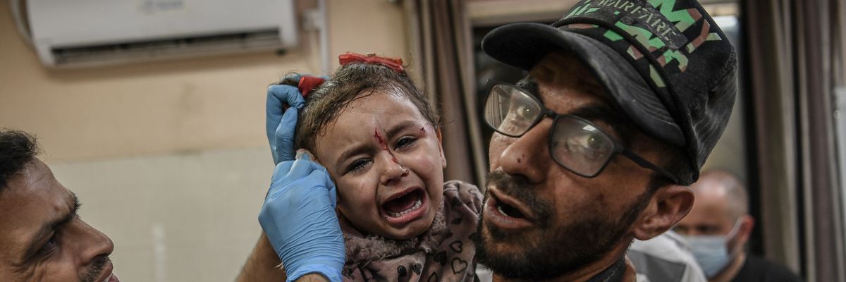 Injured Palestinian child