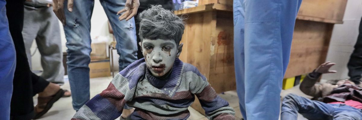 Injured Palestinian child