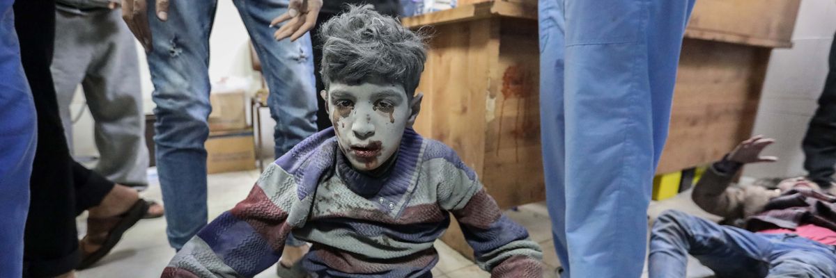 Injured Palestinian child