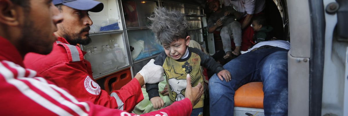 Injured Palestinian child