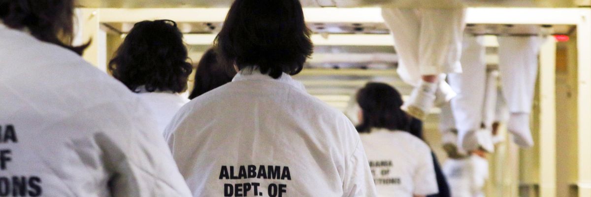 Inmates at a prison in Alabama