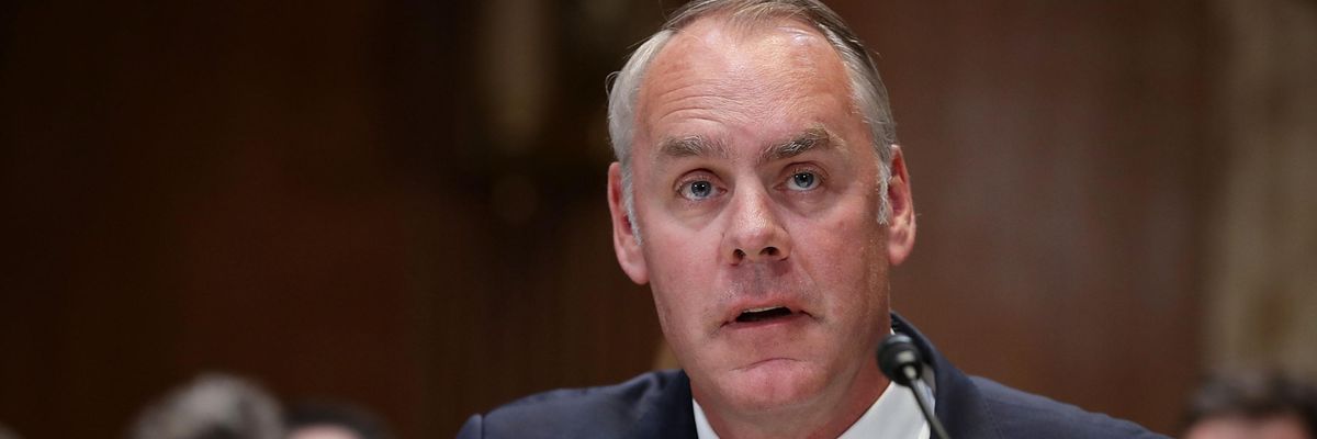 Interior Secretary Ryan Zinke testifies before the Senate