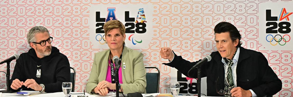 IOC leaders attend press conference ahead of LA28.