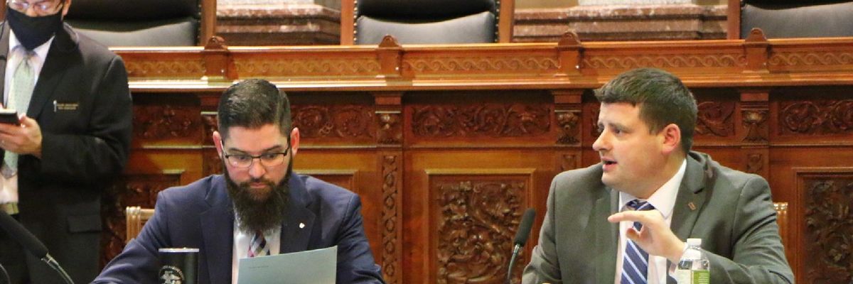 Iowa House Speaker Pat Grassley speaks during a committee hearing