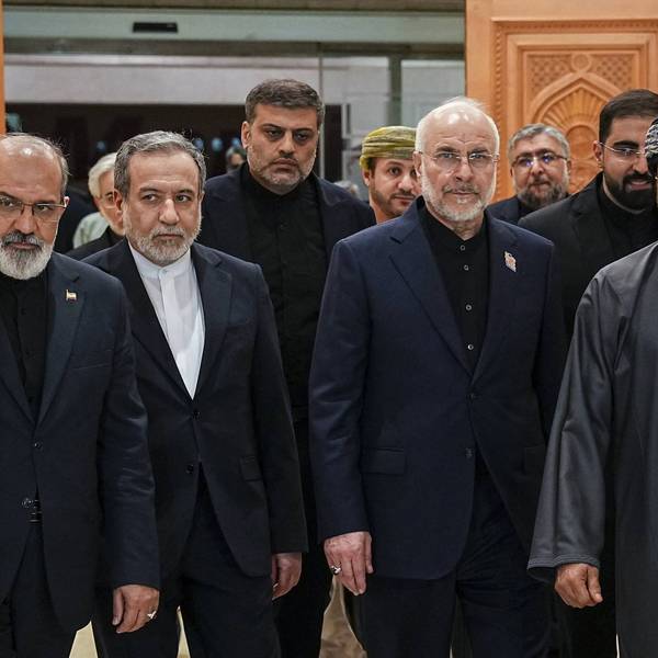 Iranian Foreign Minister Abbas Araghchi and Iranian parliament speaker Mohammad Ghalibaf