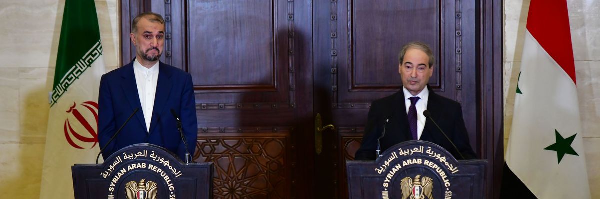 Iranian Foreign Minister Hossein Amir-Abdollahian and Syrian Foreign Minister Faisal Mekdad