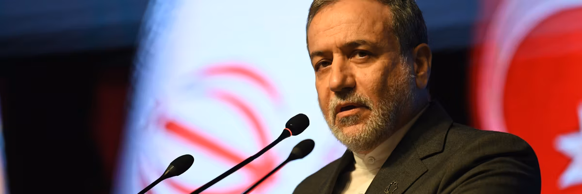 Iranian Foreign Minister Seyed Abbas Araghchi speaks