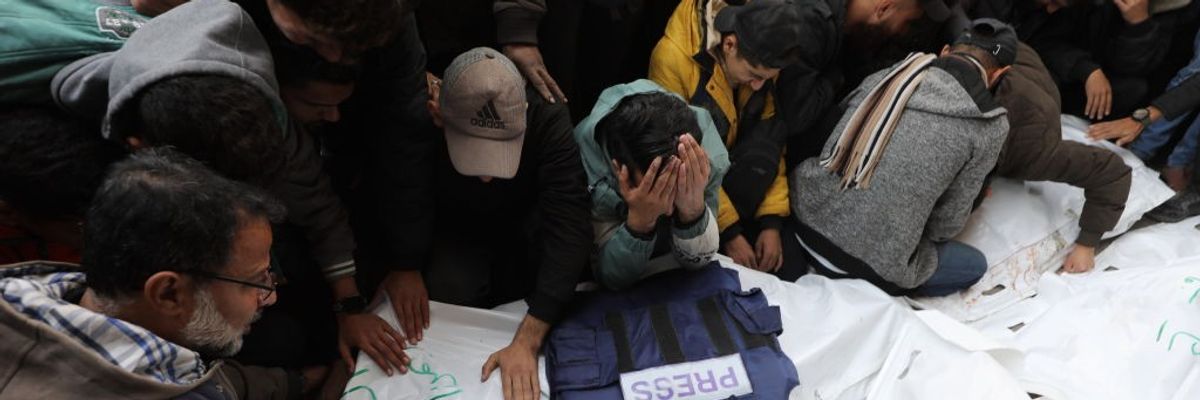 Israel kills five journalists after attack on live broadcasting vehicle belonging to Al-Quds al-Youm television in Gaza