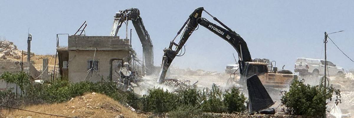 Israeli army demolished a Palestinian house and farm in West Bank