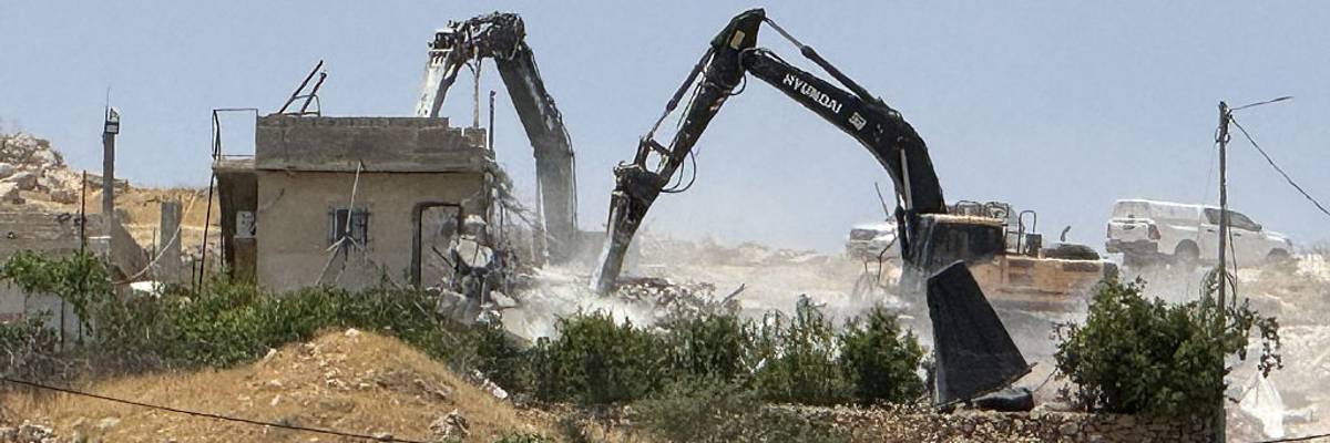 Israeli army demolished a Palestinian house and farm in West Bank