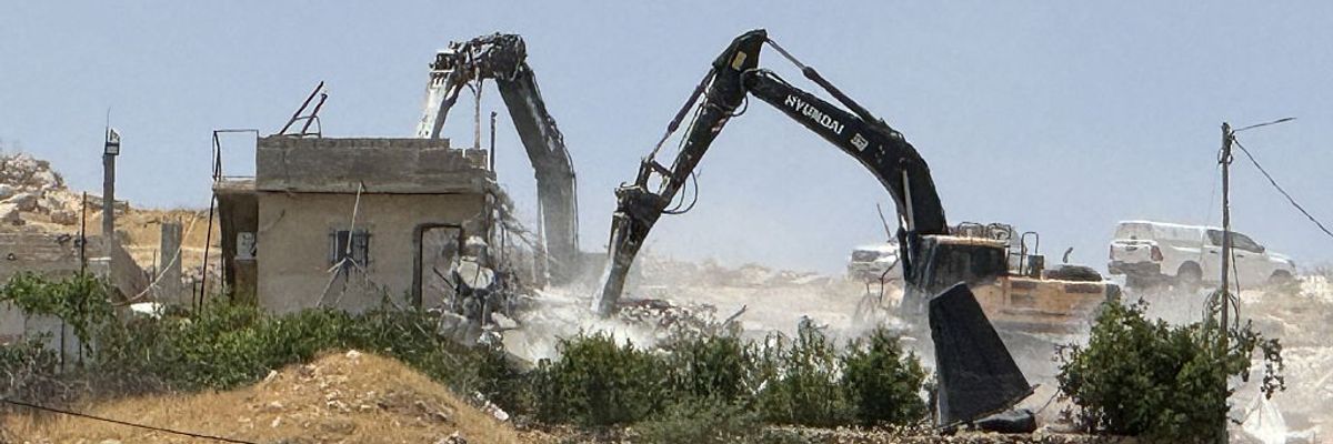 Israeli army demolished a Palestinian house and farm in West Bank