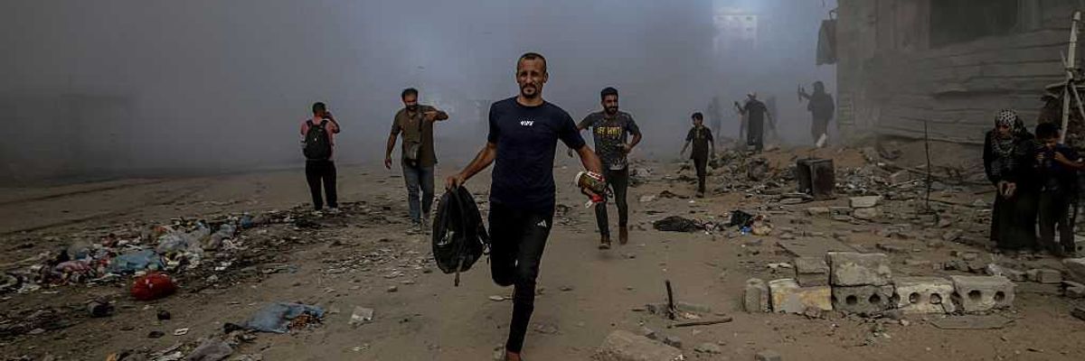 Israeli attack on Omar al-Mukhtar street of Gaza City