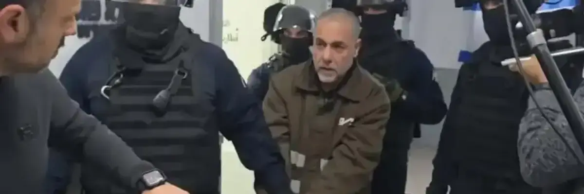 Israeli forces in black move Dr. Hussam Abu Safiya