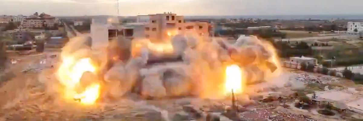 Israeli military blows up Israa University in Gaza