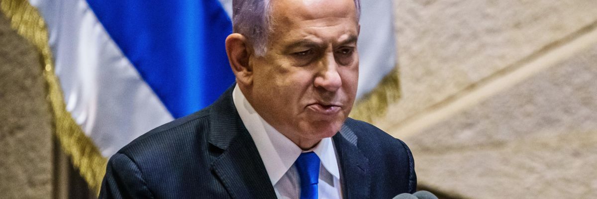 Israeli Prime Minister Benjamin Netanyahu makes an impassioned address to the Knesset