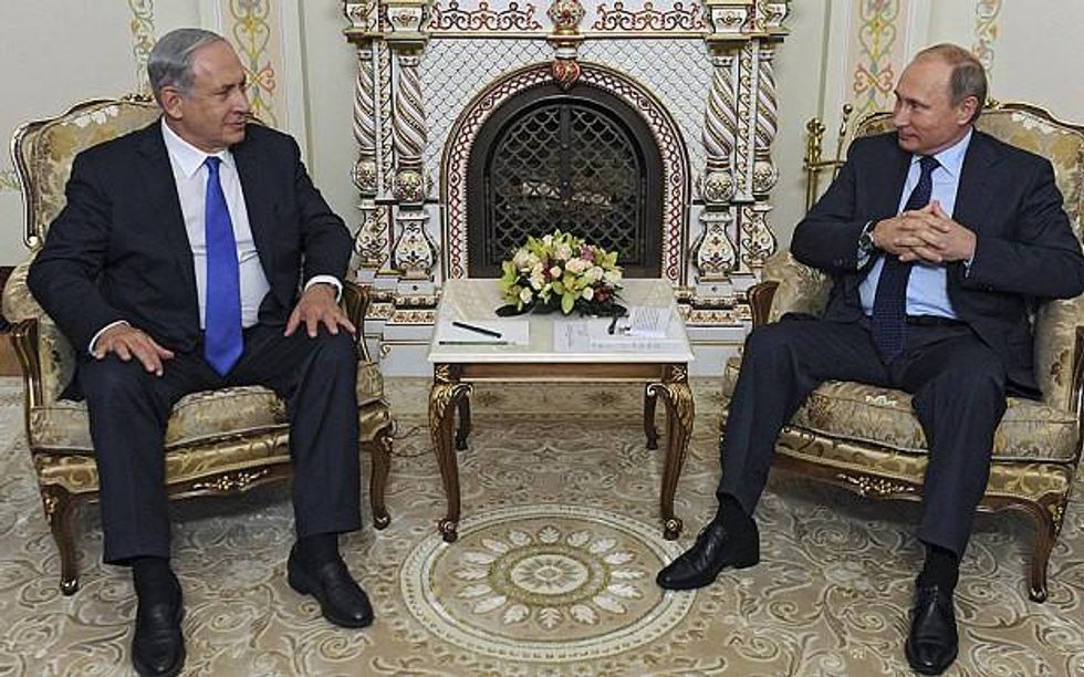 Israeli Prime Minister Benjamin Netanyahu meeting with Russian President Vladimir Putin in Moscow on Sept. 21, 2015.