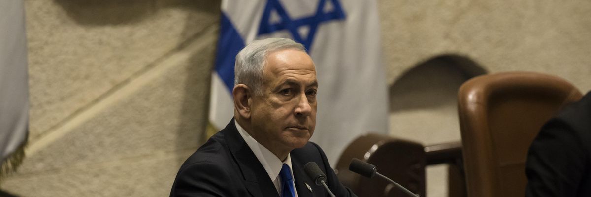 Israeli Prime Minister Benjamin Netanyahu speaks at the Israeli parliament