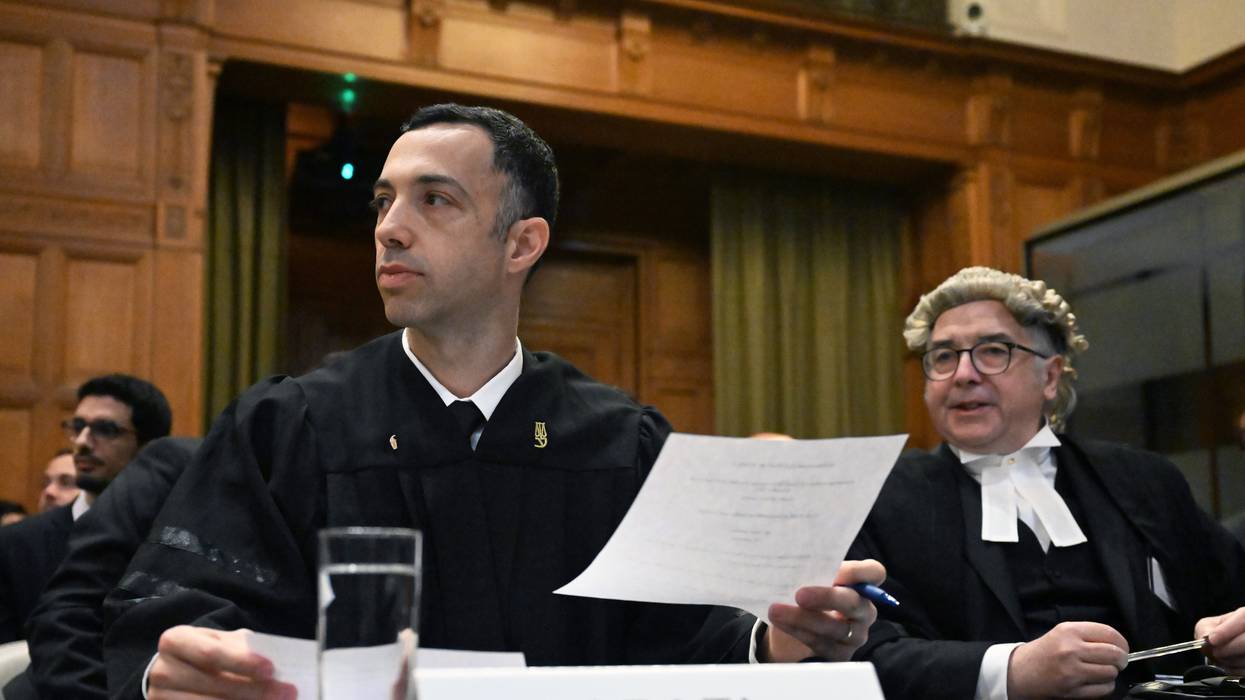 Israeli representatives attend a hearing at the International Court of Justice