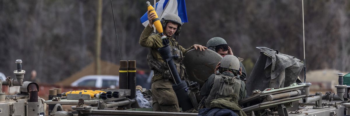 Israeli soldiers fire missiles