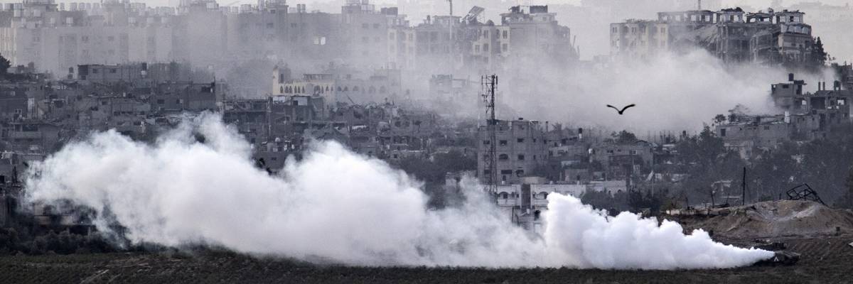 Israeli tanks on agricultural lands in northern Gaza