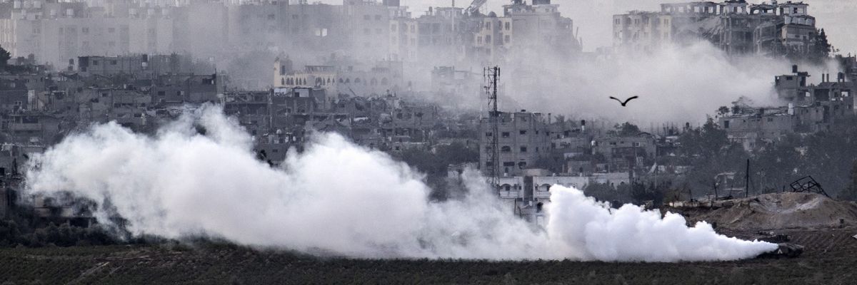 Israeli tanks on agricultural lands in northern Gaza