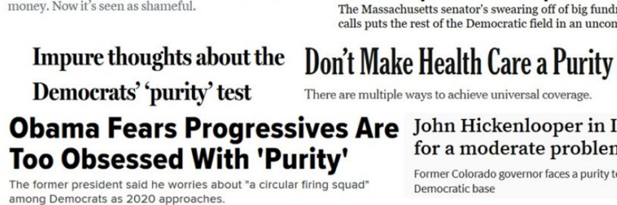 'Purity Tests': How Corporate Media Describe Progressives Standing Up for Principles