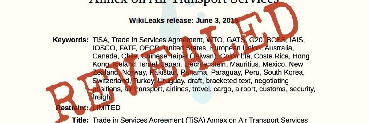 WikiLeaks Strikes Again: Leaked TISA Docs Expose Corporate Plan For Reshaping Global Economy