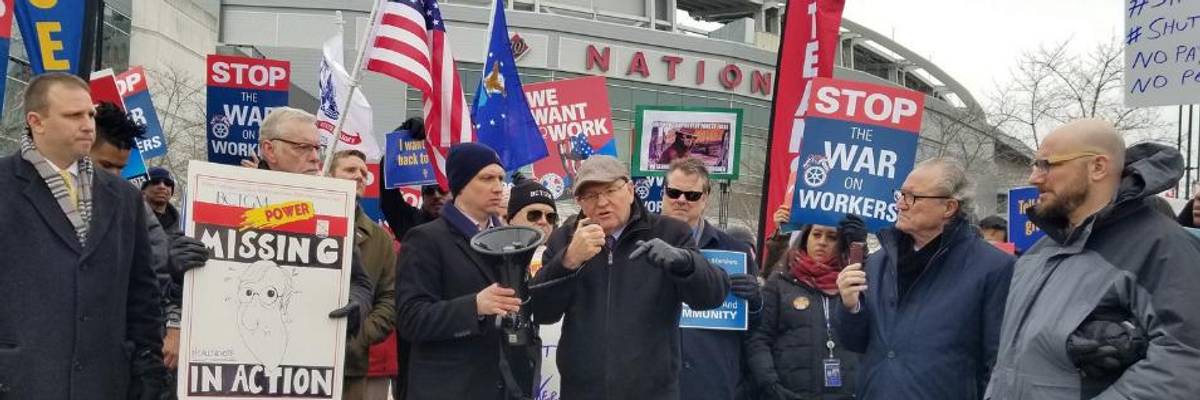 Protesting Outside GOP's 'Lavish Retreat,' Federal Workers Demand End to Shutdown Amid Growing Calls for Strike