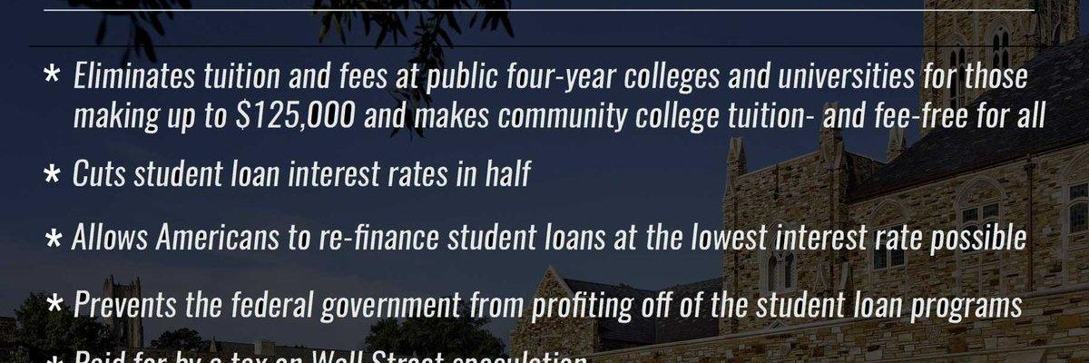 Proposed #CollegeForAll Plan Would Tax Wall Street to Destroy Student Debt Crisis