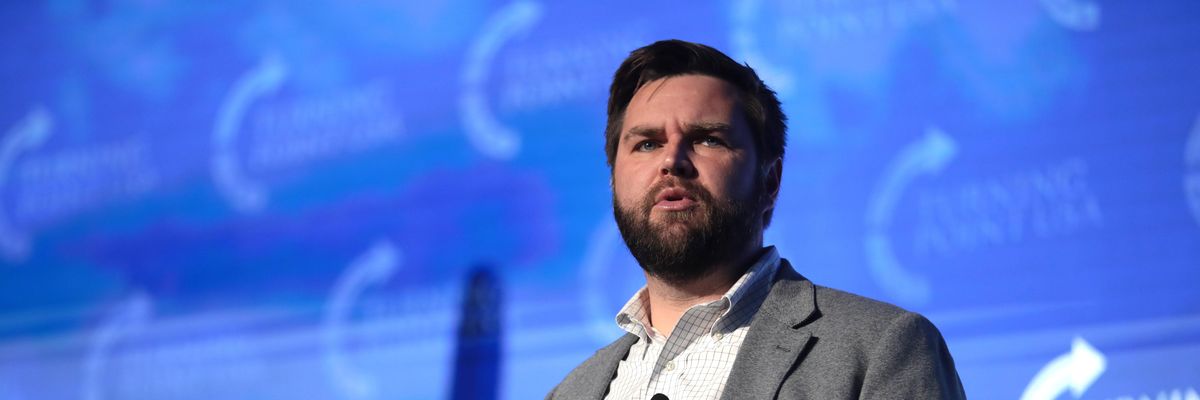 J. D. Vance, a U.S. Senate candidate from Ohio, speaks at the Southwest Regional Conference hosted by Turning Point USA on April 17, 2021