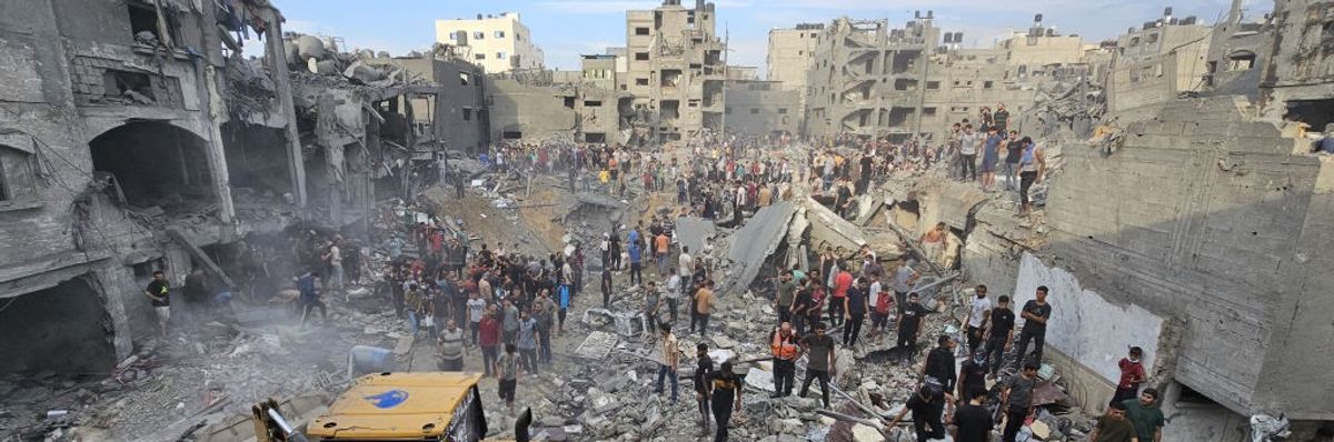 Jabalia refugee camp after an Israeli bombing