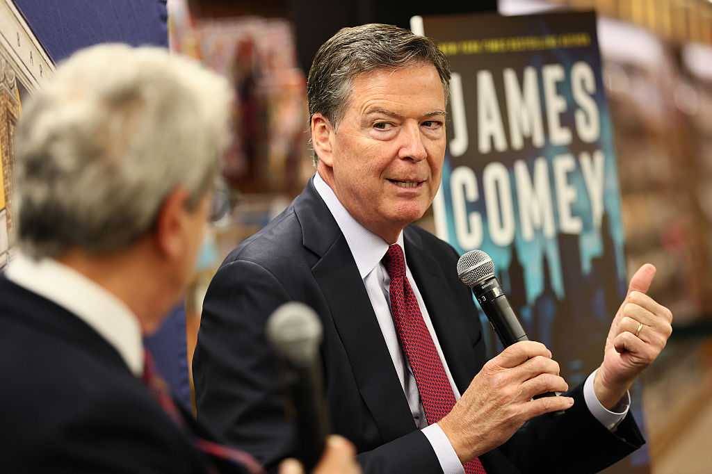 James Comey Promotes His New Book FDR Drive At Barnes And Nobles In New York