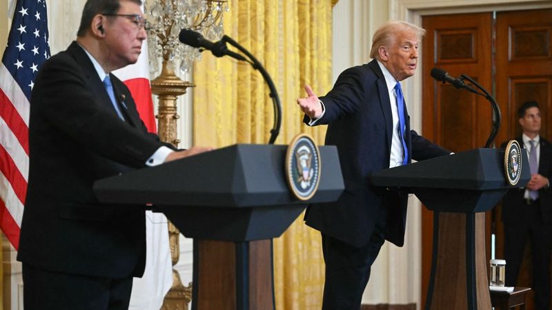 Japan PM Shigeru Ishiba and Donald trump