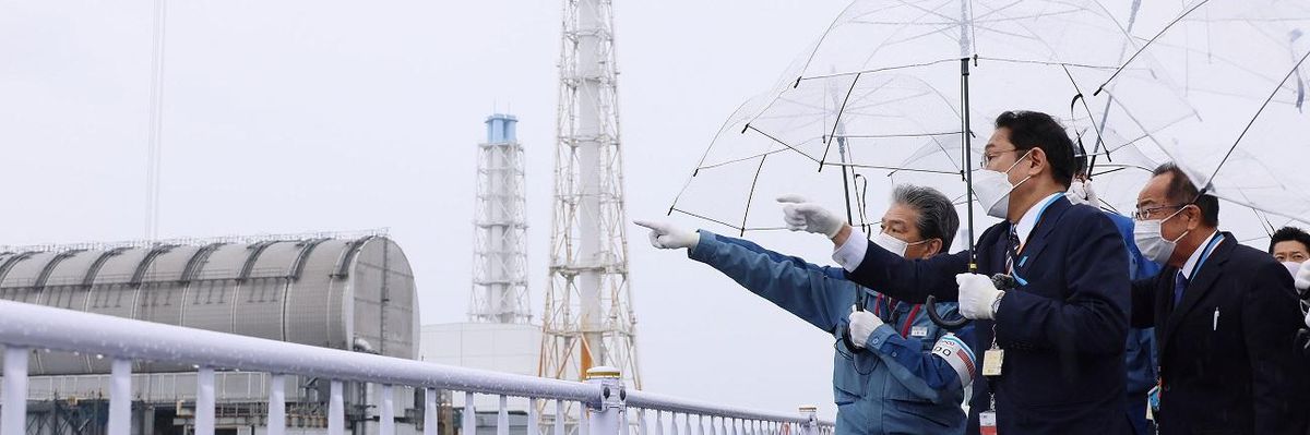 Japanese Prime Minister Fumio Kishida visits the Fukushima nuclear power plant.