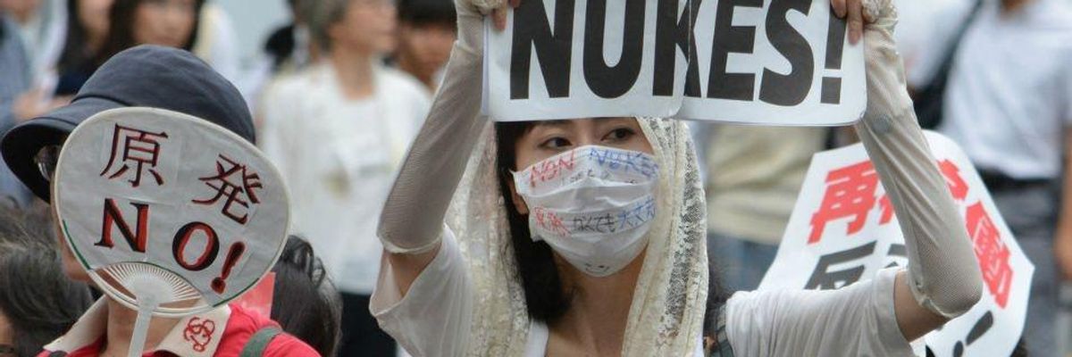 Japanese protester: NO NUKES!