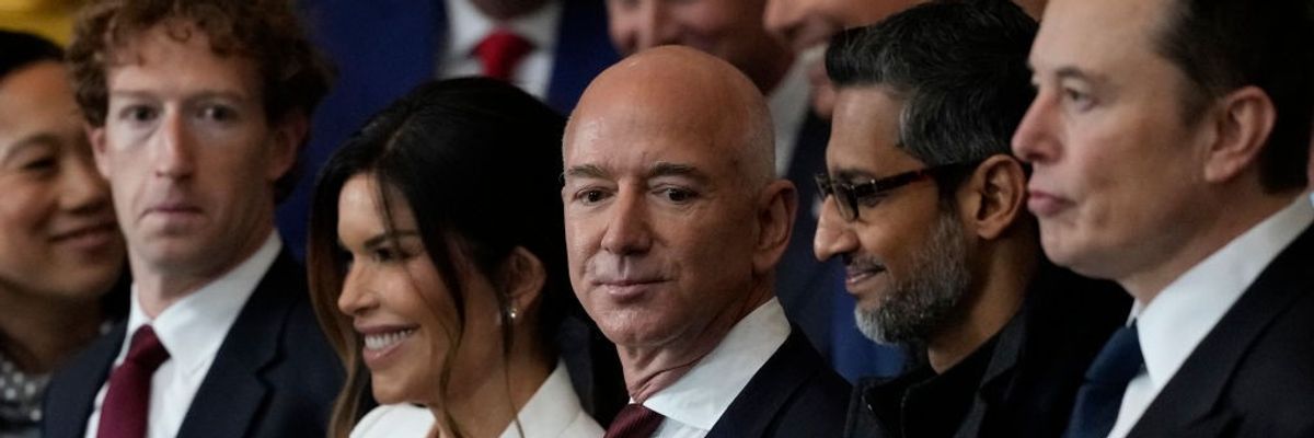 Jeff Bezos attends Trump' inauguration with Mark Zuckerberg and Elon Musk