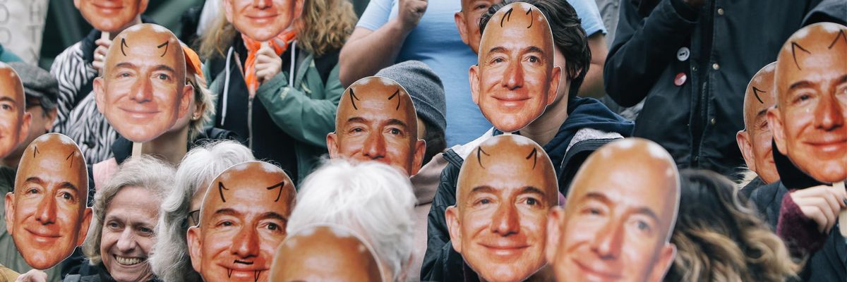 Jeff Bezos protest.