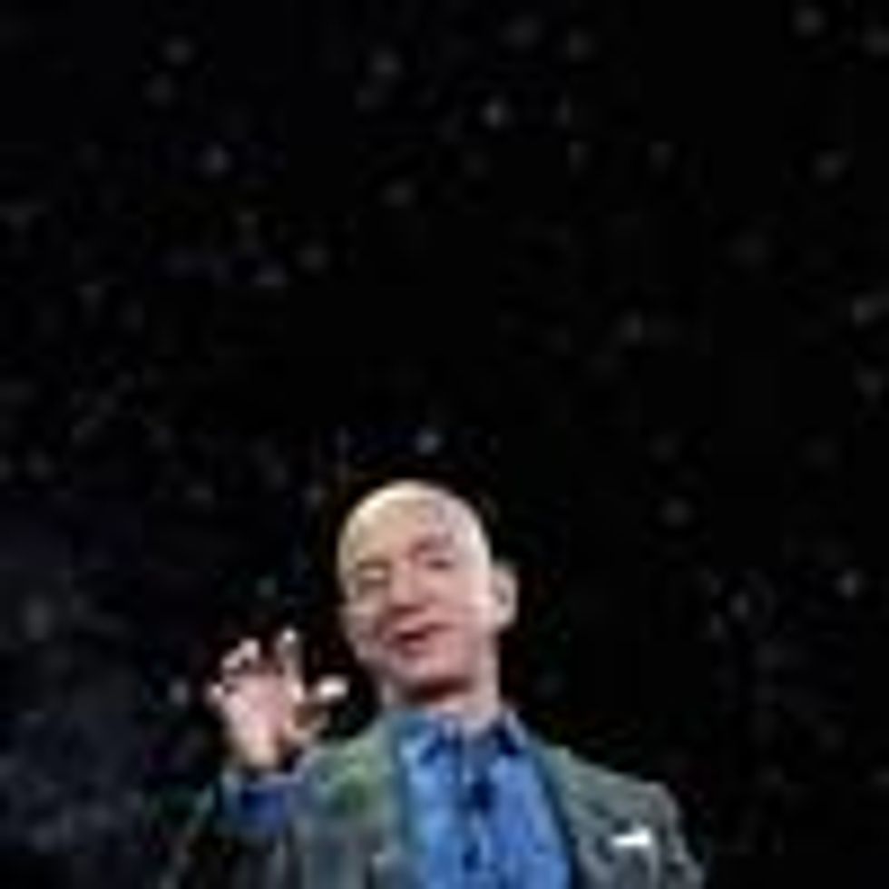Jeff Bezos speaks at an event