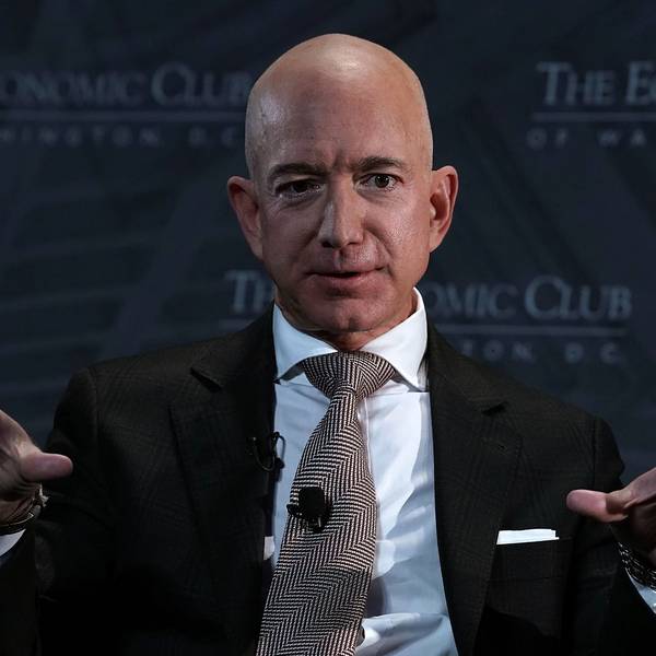 Jeff Bezos Speaks At Economic Club Of Washington With Club President David Rubenstein