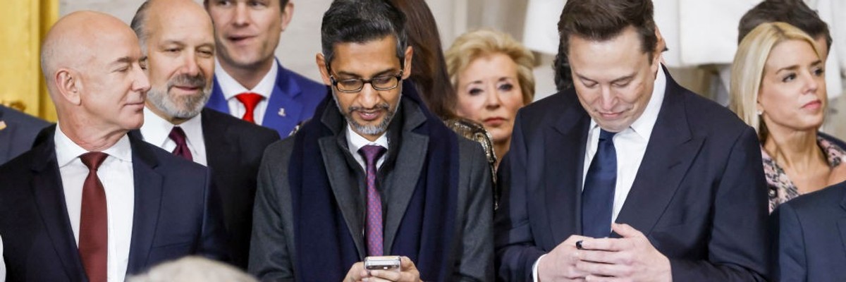 Jeff Bezos, Sundar Pichai, and Elon Musk